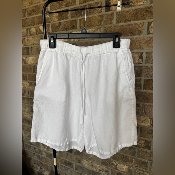 EILEEN FISHER Organic-Linen Long Shorts Size Medium - Picture 3 of 13